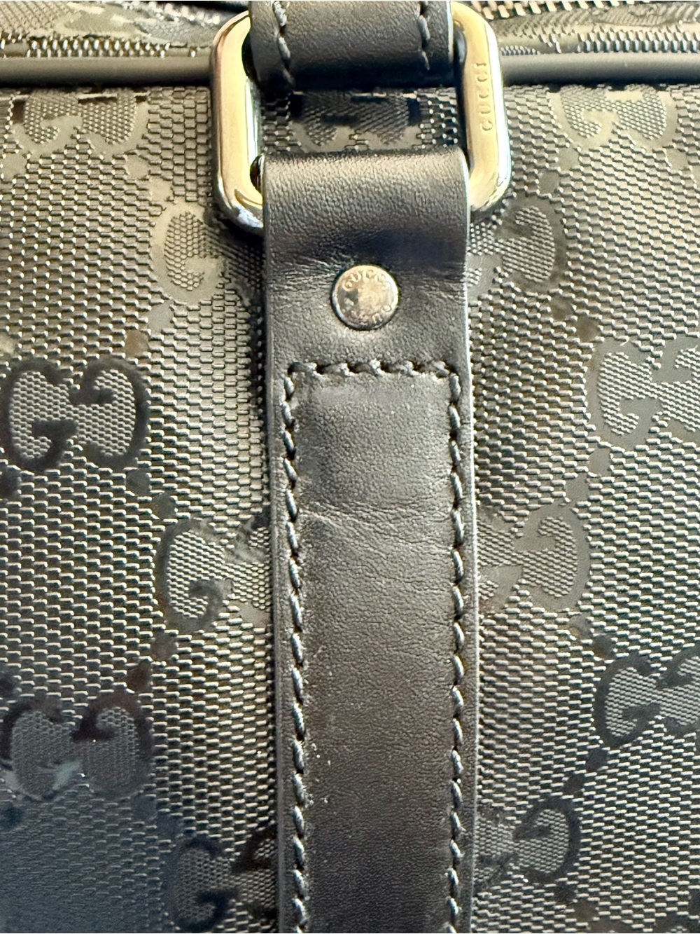Gucci Black GG Imprimé canvas Briefcase - Picture 3 of 9